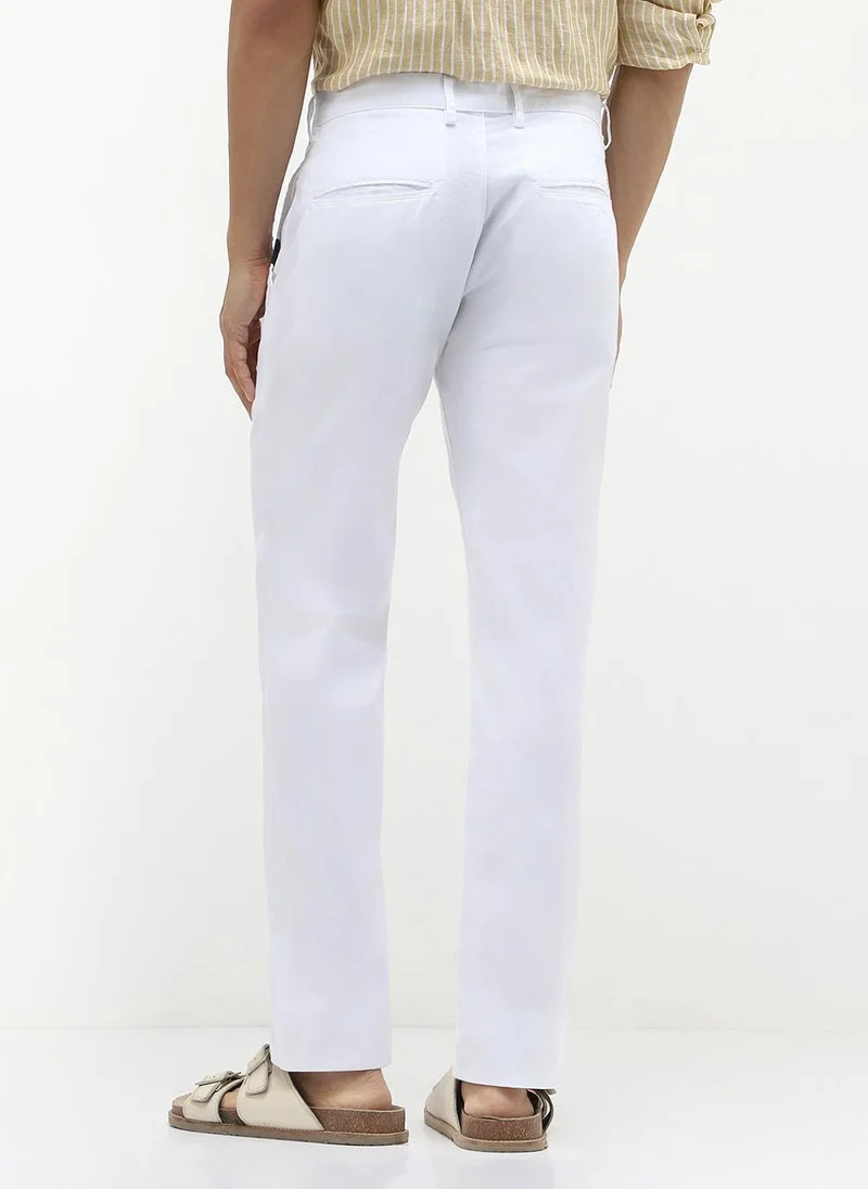 Urbano Fashion  Urbano Fashion Men's White Cotton Slim Fit Casual Chinos Trousers for Men | Best Price UAE